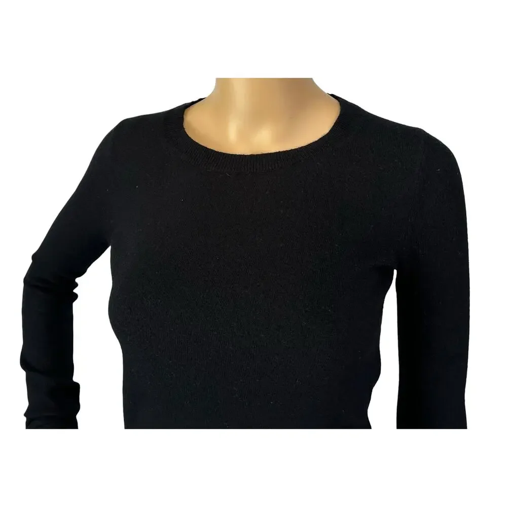 J. Crew Cotton Wool Blend Teddie Sweater Black F5199 Size XS
